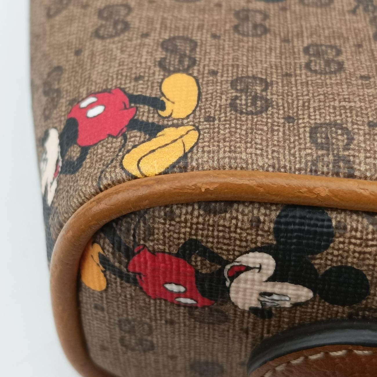 Mickey Mouse Disney collaborationBrown×MulticolourPVC coated canvas602536ミッキーマウス ディズニーコラボブラウン×マルチカラーPVCコーティングキャンバス602536