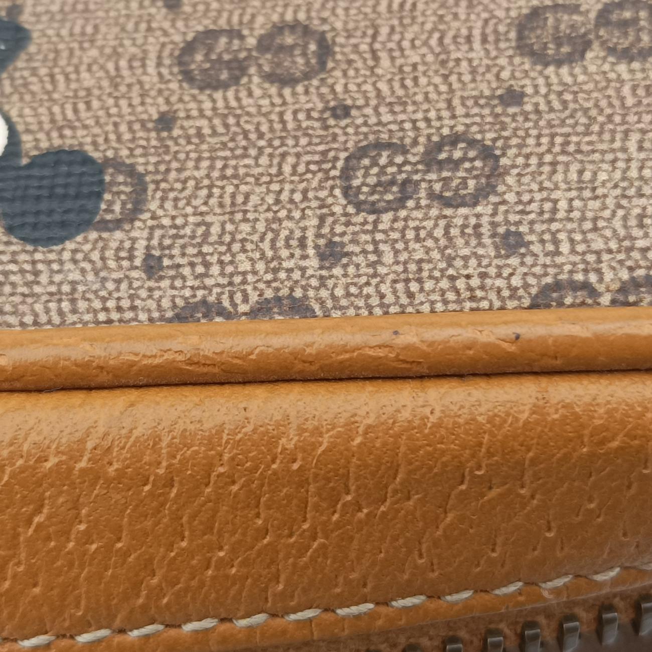 Mickey Mouse Disney collaborationBrown×MulticolourPVC coated canvas602536ミッキーマウス ディズニーコラボブラウン×マルチカラーPVCコーティングキャンバス602536