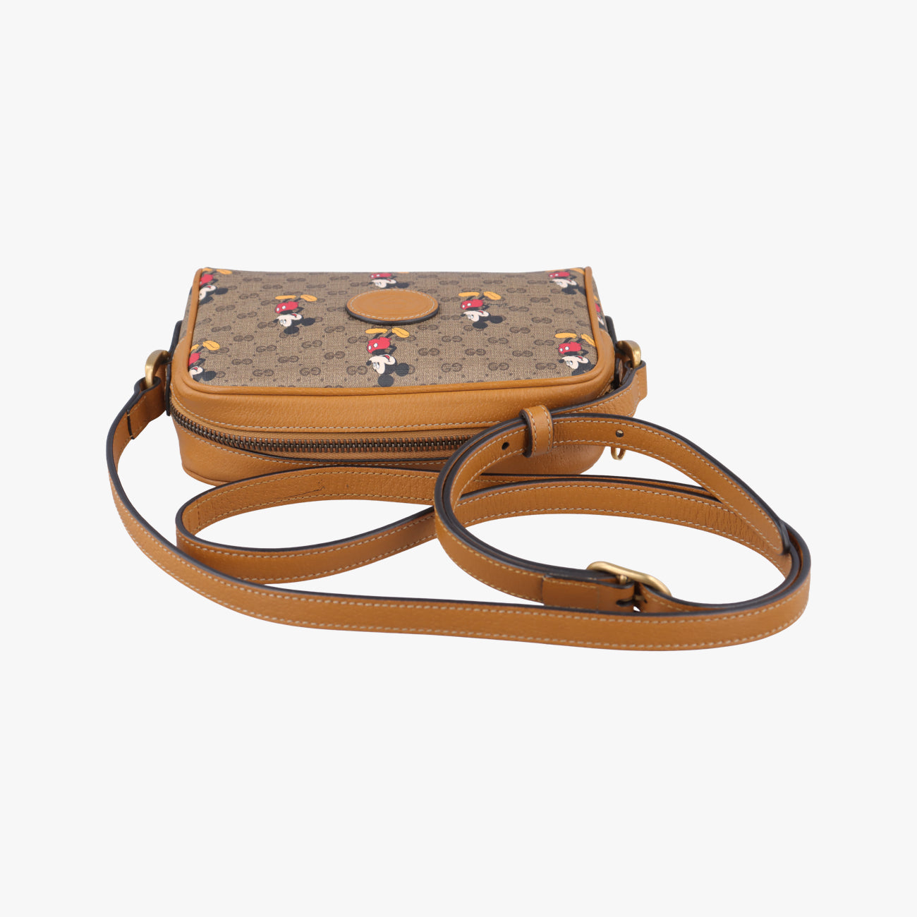 Mickey Mouse Disney collaborationBrown×MulticolourPVC coated canvas602536ミッキーマウス ディズニーコラボブラウン×マルチカラーPVCコーティングキャンバス602536