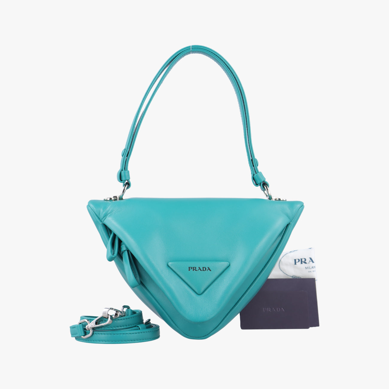 Padded Nappa triangleGreenlambskin1BA3157/Dパデッド ナッパ トライアングルグリーンラムスキン1BA3157/D