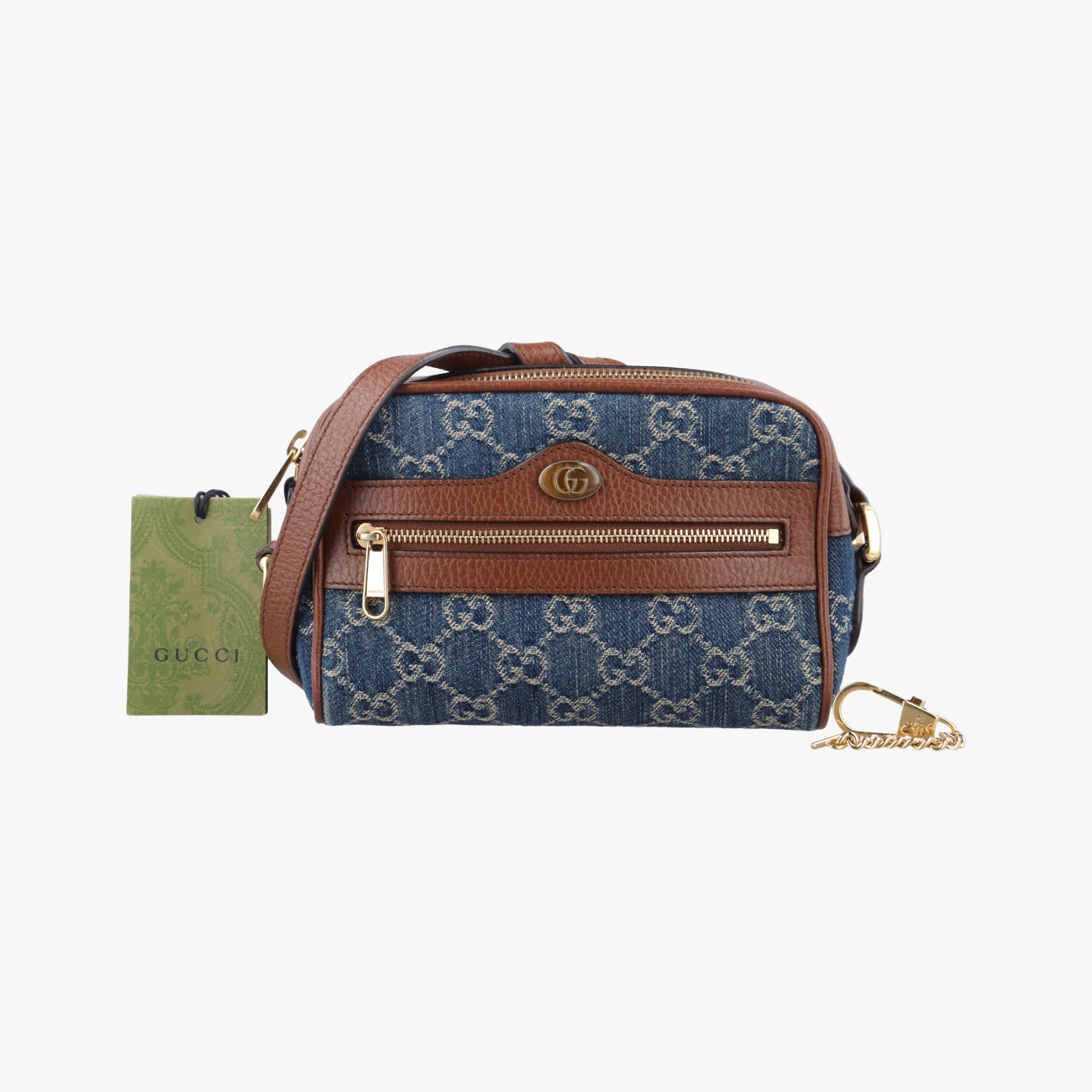OPHIDIAブルー×ブラウンcanvas x leather517350オフィディアブルー×ブラウンキャンバス×レザー517350