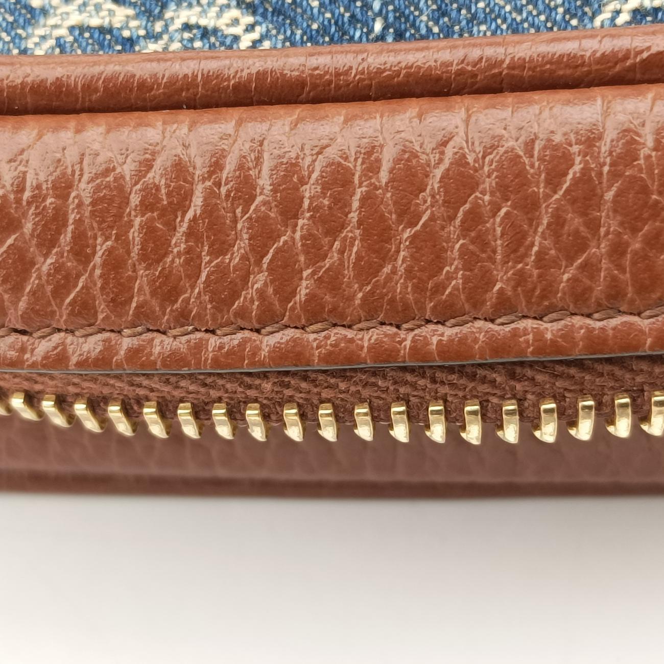 OPHIDIAブルー×ブラウンcanvas x leather517350オフィディアブルー×ブラウンキャンバス×レザー517350