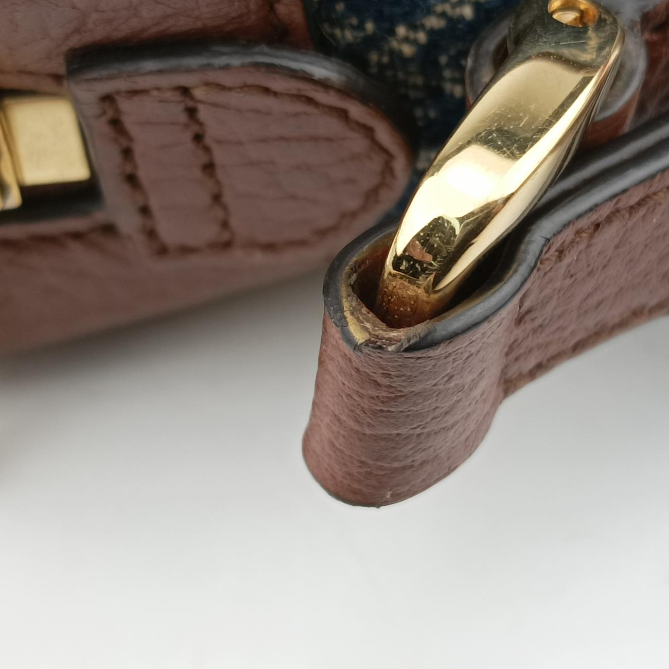 OPHIDIAブルー×ブラウンcanvas x leather517350オフィディアブルー×ブラウンキャンバス×レザー517350
