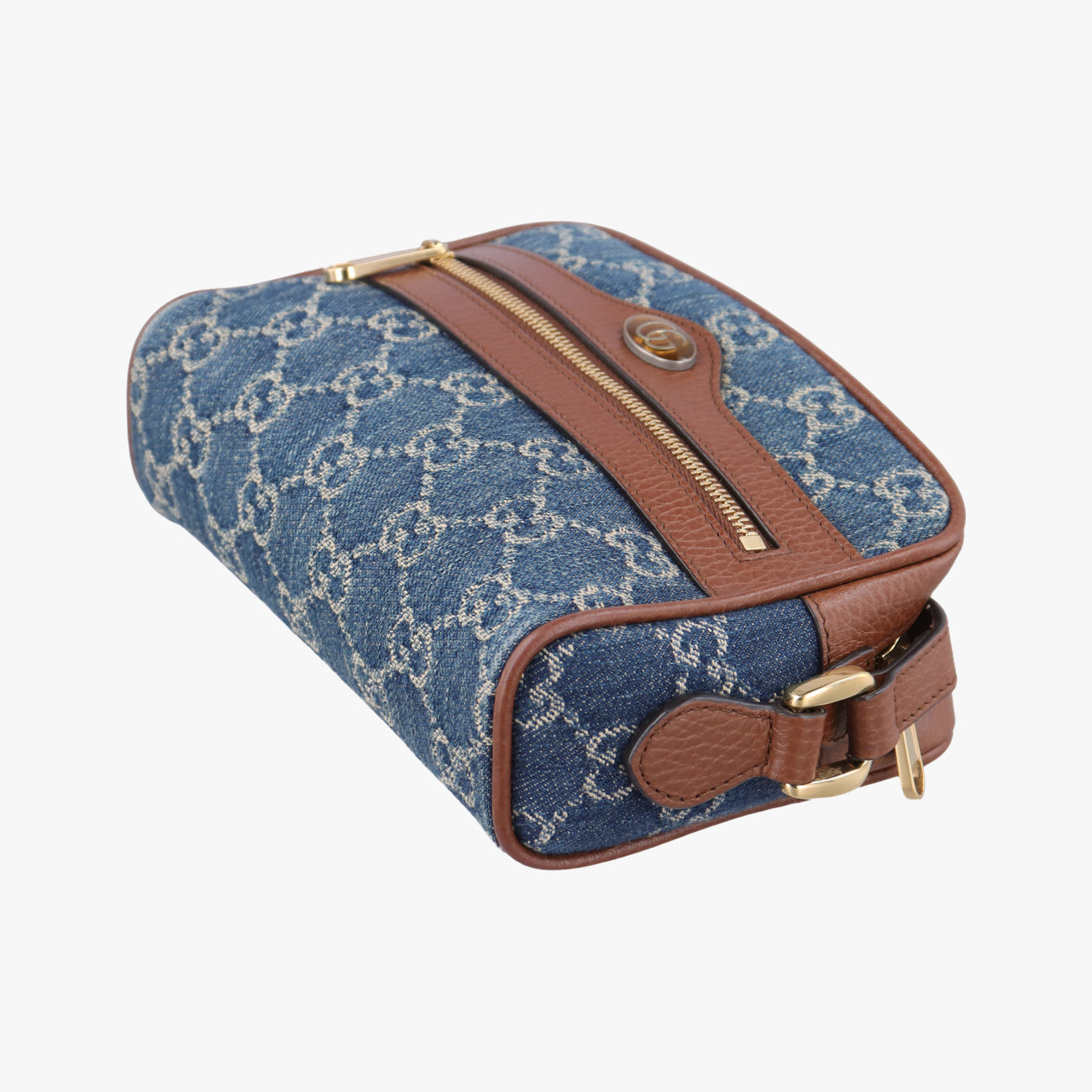OPHIDIAブルー×ブラウンcanvas x leather517350オフィディアブルー×ブラウンキャンバス×レザー517350