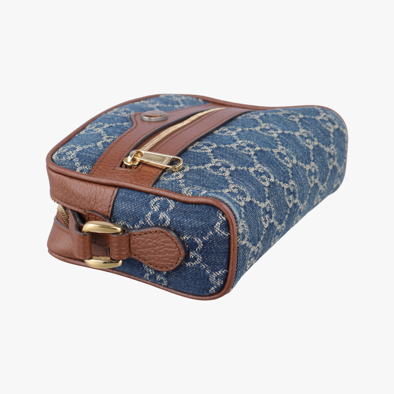 OPHIDIAブルー×ブラウンcanvas x leather517350オフィディアブルー×ブラウンキャンバス×レザー517350
