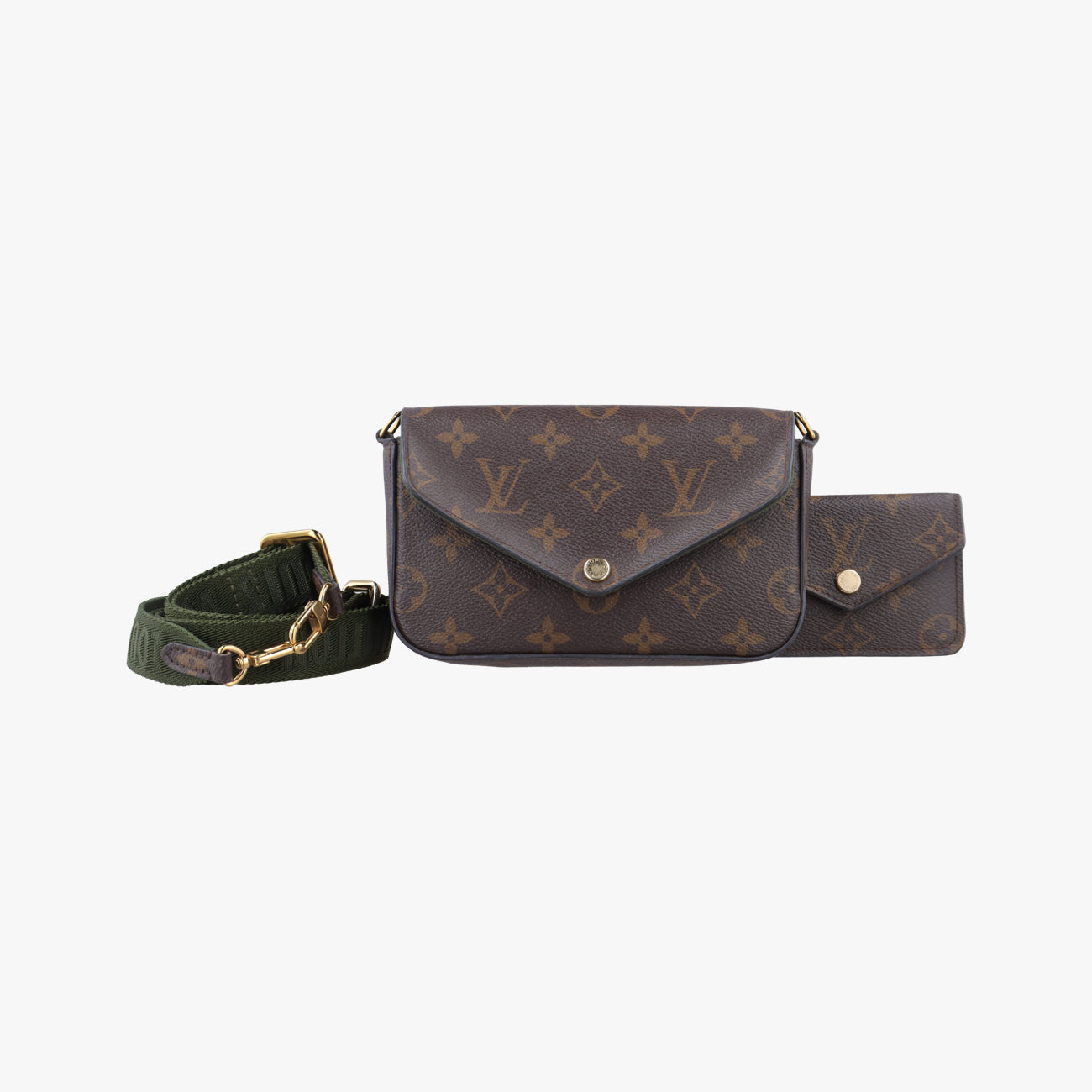 Multi Pochette FéLICIEBrown×KHAKIMonogram CanvasM80091ICチップミュルティ ポシェット フェリシーモノグラム/ブラウン系×カーキモノグラムキャンバスM80091ICチップ