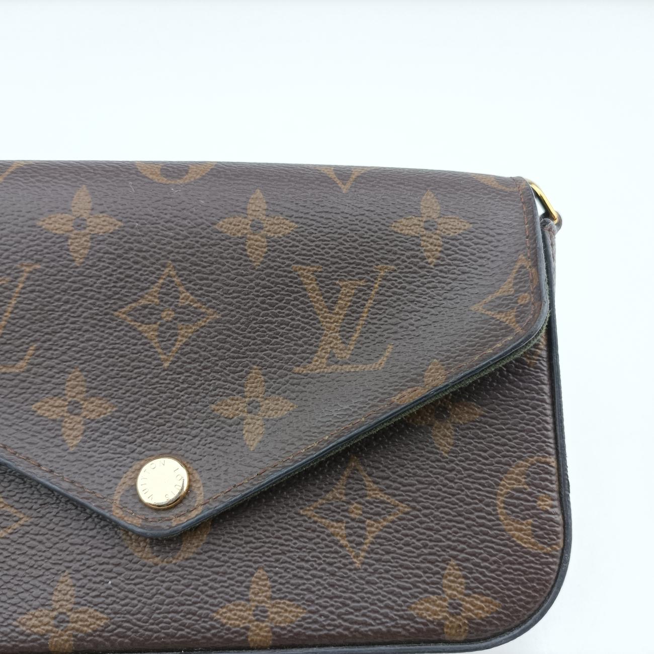 Multi Pochette FéLICIEBrown×KHAKIMonogram CanvasM80091ICチップミュルティ ポシェット フェリシーモノグラム/ブラウン系×カーキモノグラムキャンバスM80091ICチップ