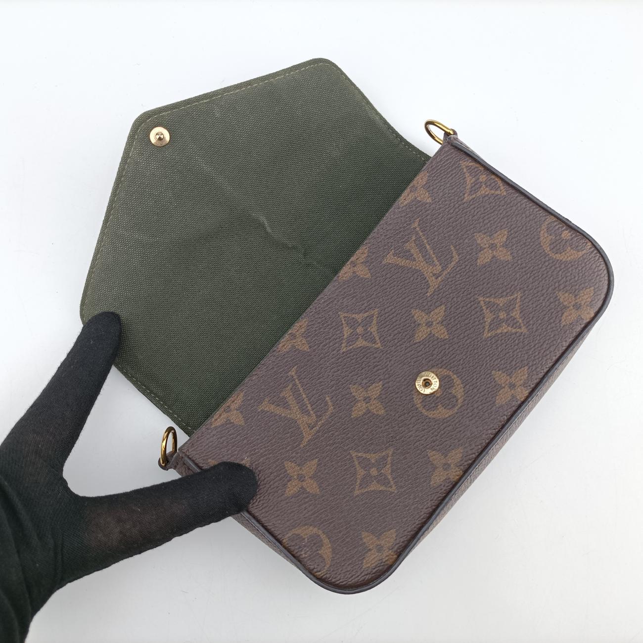 Multi Pochette FéLICIEBrown×KHAKIMonogram CanvasM80091ICチップミュルティ ポシェット フェリシーモノグラム/ブラウン系×カーキモノグラムキャンバスM80091ICチップ