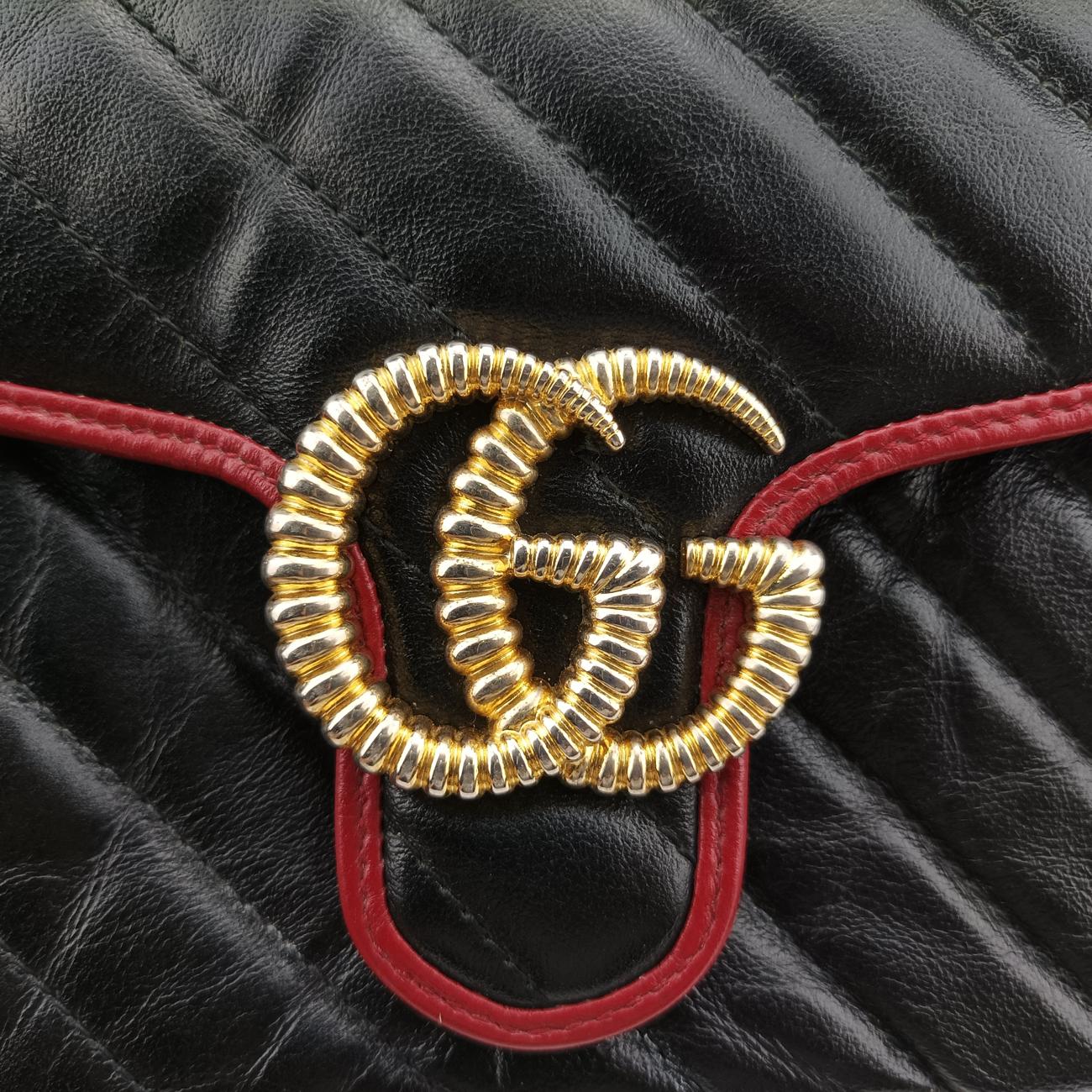 GG MarmontBlack×RedLeather583571F030273967GGマーモントブラックｘレッドレザー583571F030273967
