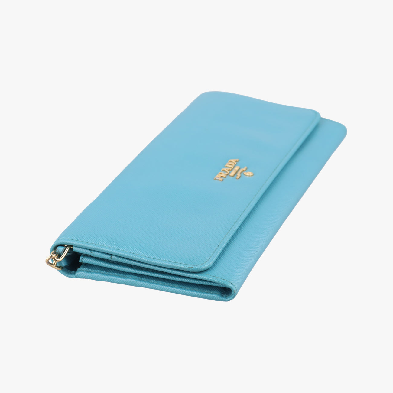 Metal Wallet on Chain Cornflower ClutchBlueSaffiano Leather1MT290181メタル ウォレット オン チェーン コーンフラワー クラッチブルーサフィアーノレザー1MT290181