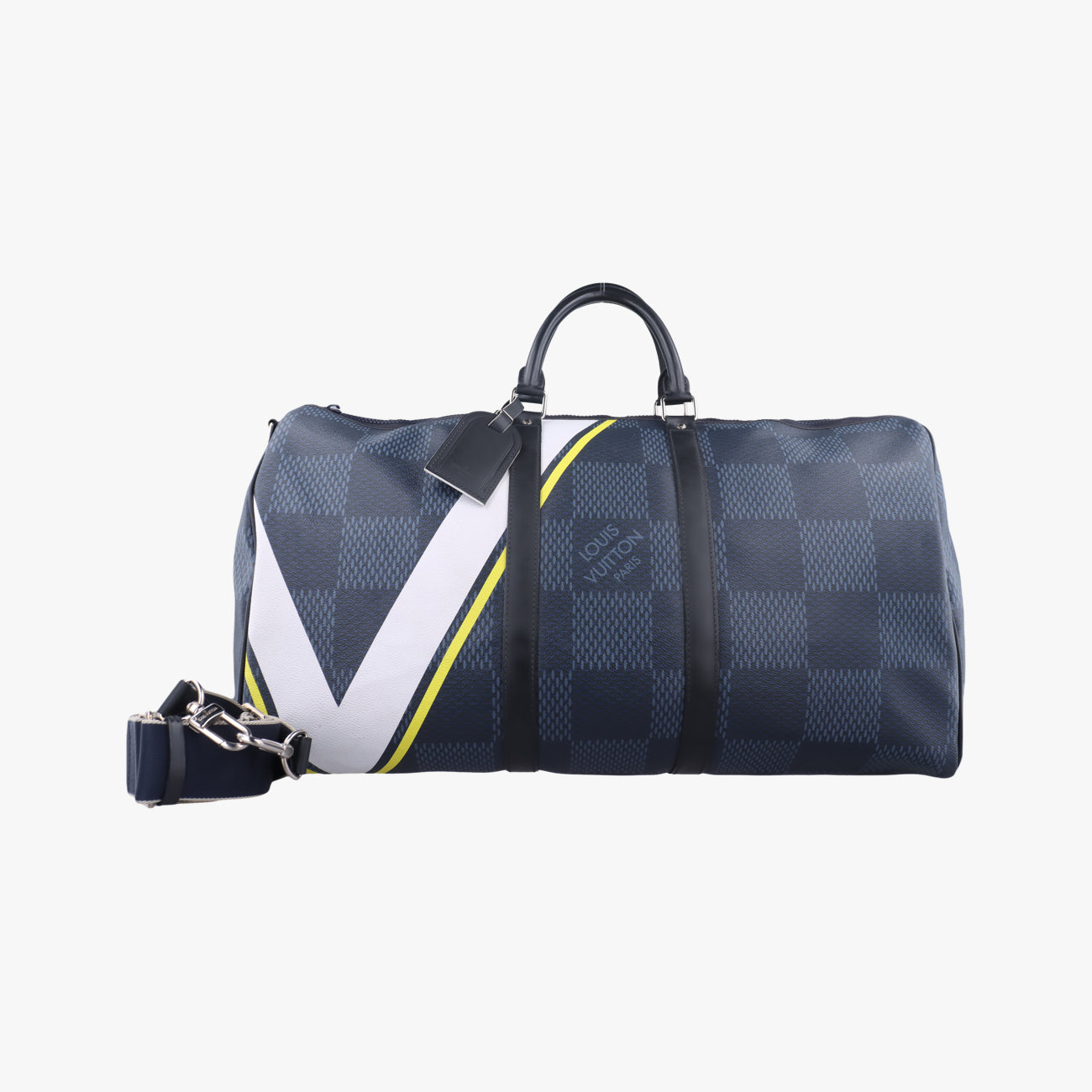 Keepall 55Black x white x BlueDamier CobaltN44013MB0177キーポル 55ブラック×ホワイト×ブルーダミエ コバルトN44013MB0177