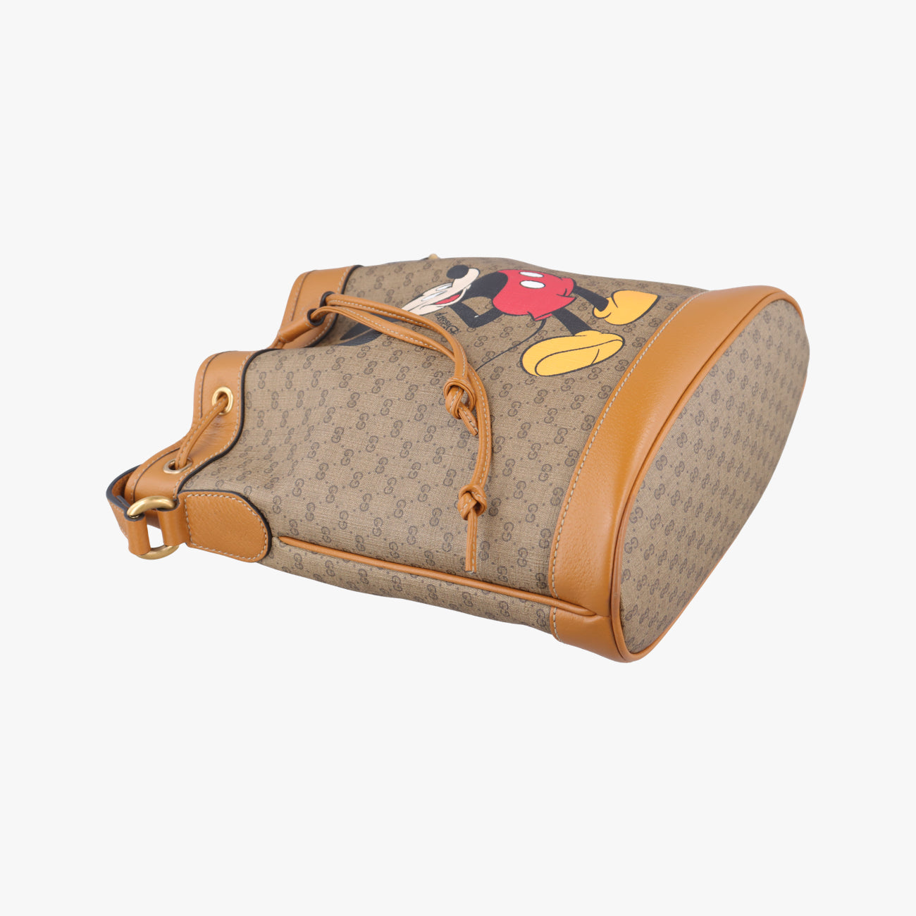 Mickey Mouse Micro GG/Small Bucket BagBrown×MulticolourPVC coated canvas602691B031262202ミッキーマウス マイクロGG/スモールバケットバッグブラウン×マルチカラーPVCコーティングキャンバス602691B031262202