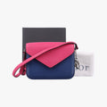 Diorissimo Promenade Envelope PouchPink x NavyLeather28-MA-0135ディオリッシモ プロムナード エンベロープポーチピンク×ネイビーレザー28-MA-0135