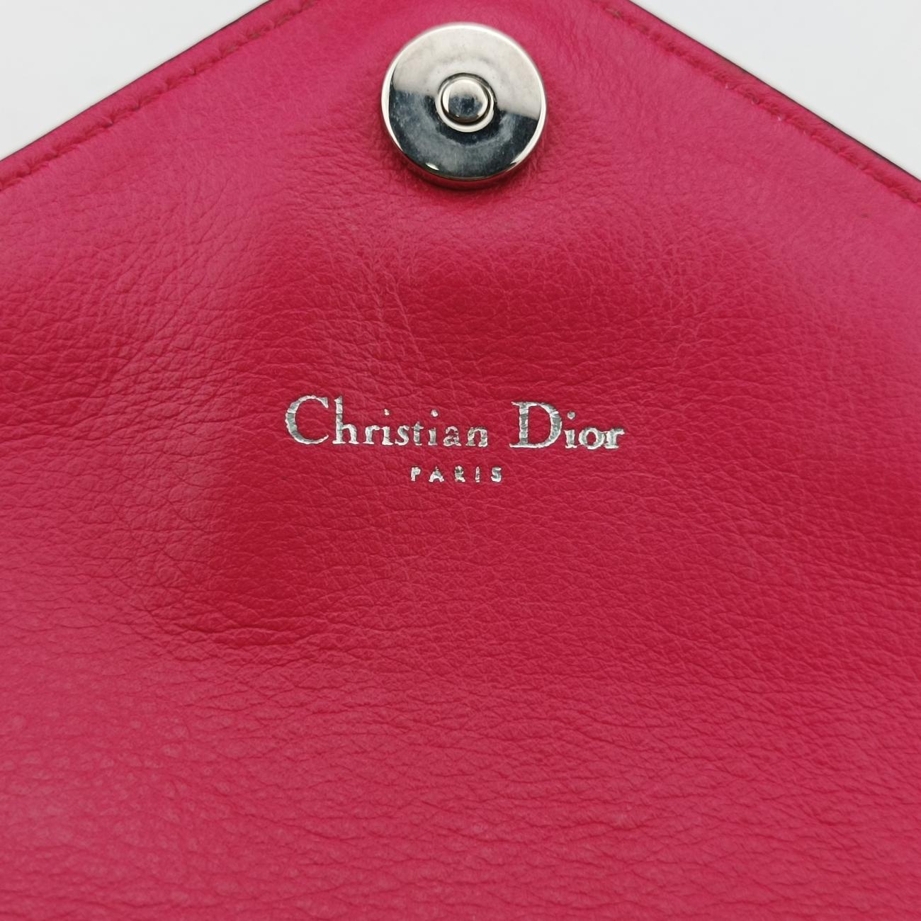Diorissimo Promenade Envelope PouchPink x NavyLeather28-MA-0135ディオリッシモ プロムナード エンベロープポーチピンク×ネイビーレザー28-MA-0135