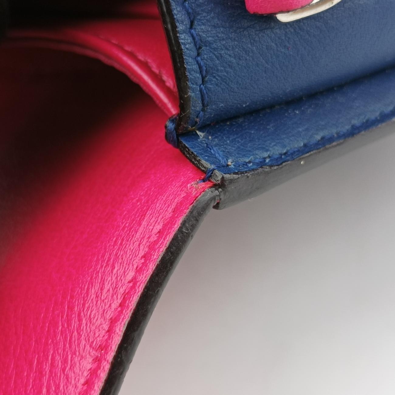 Diorissimo Promenade Envelope PouchPink x NavyLeather28-MA-0135ディオリッシモ プロムナード エンベロープポーチピンク×ネイビーレザー28-MA-0135