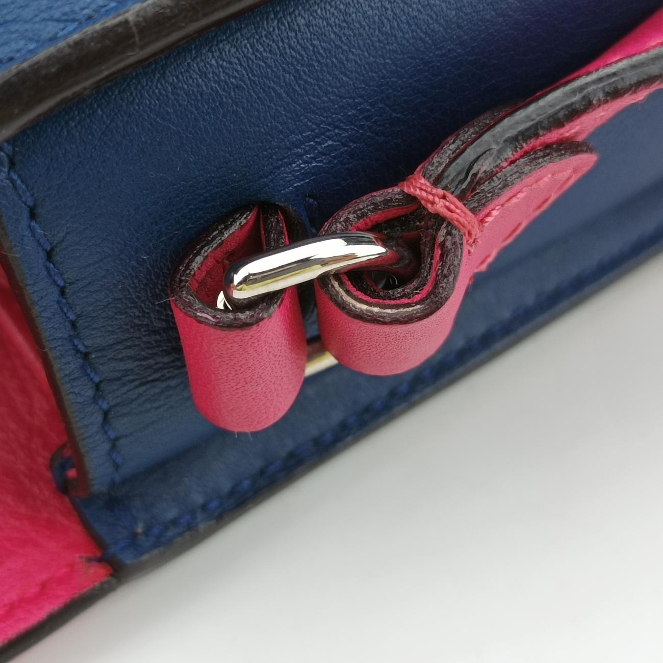 Diorissimo Promenade Envelope PouchPink x NavyLeather28-MA-0135ディオリッシモ プロムナード エンベロープポーチピンク×ネイビーレザー28-MA-0135