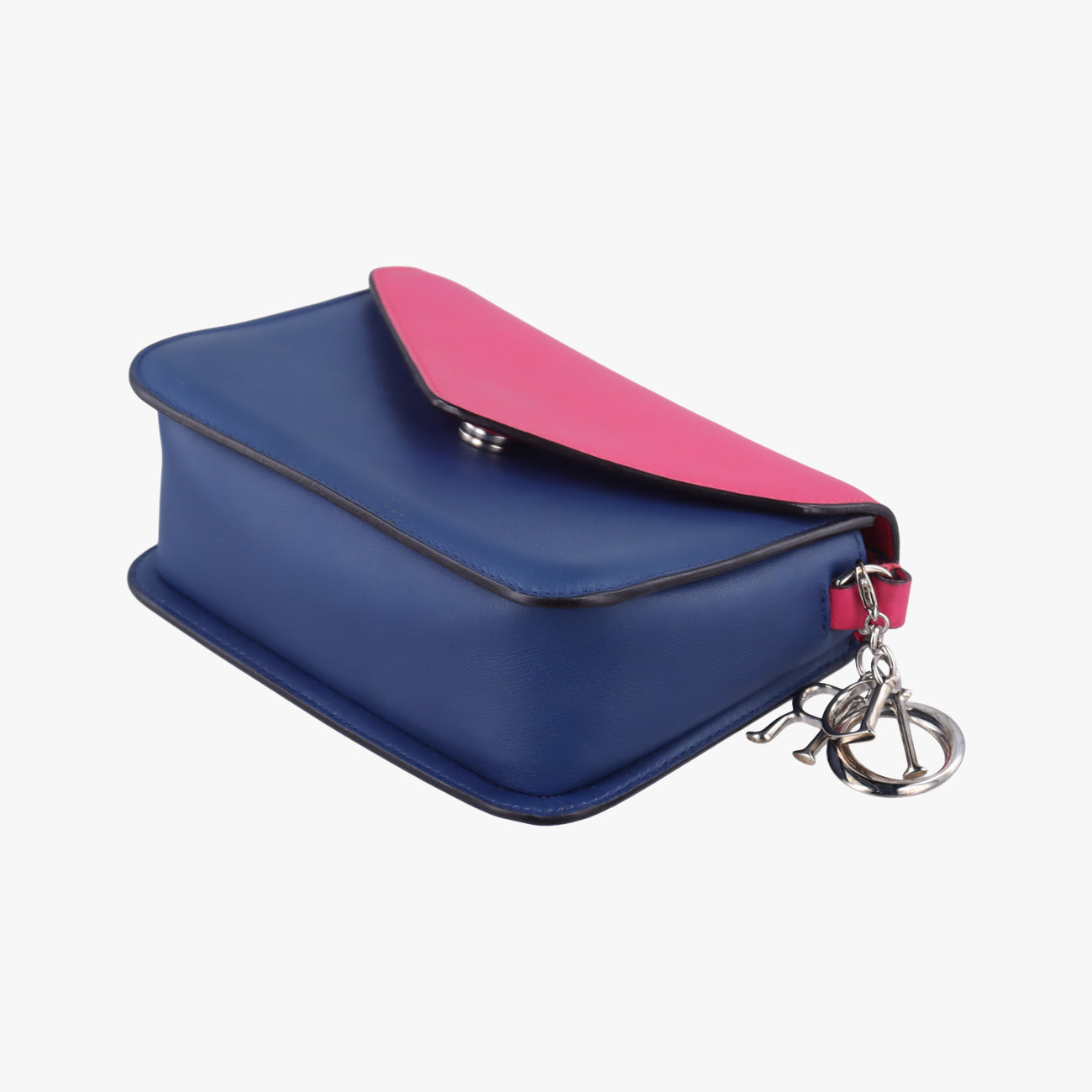 Diorissimo Promenade Envelope PouchPink x NavyLeather28-MA-0135ディオリッシモ プロムナード エンベロープポーチピンク×ネイビーレザー28-MA-0135