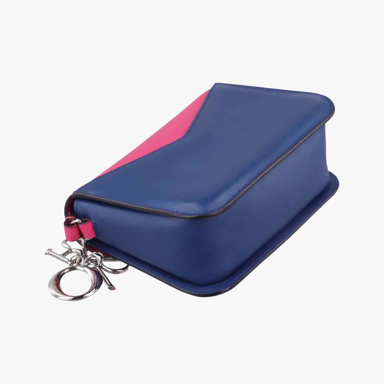 Diorissimo Promenade Envelope PouchPink x NavyLeather28-MA-0135ディオリッシモ プロムナード エンベロープポーチピンク×ネイビーレザー28-MA-0135