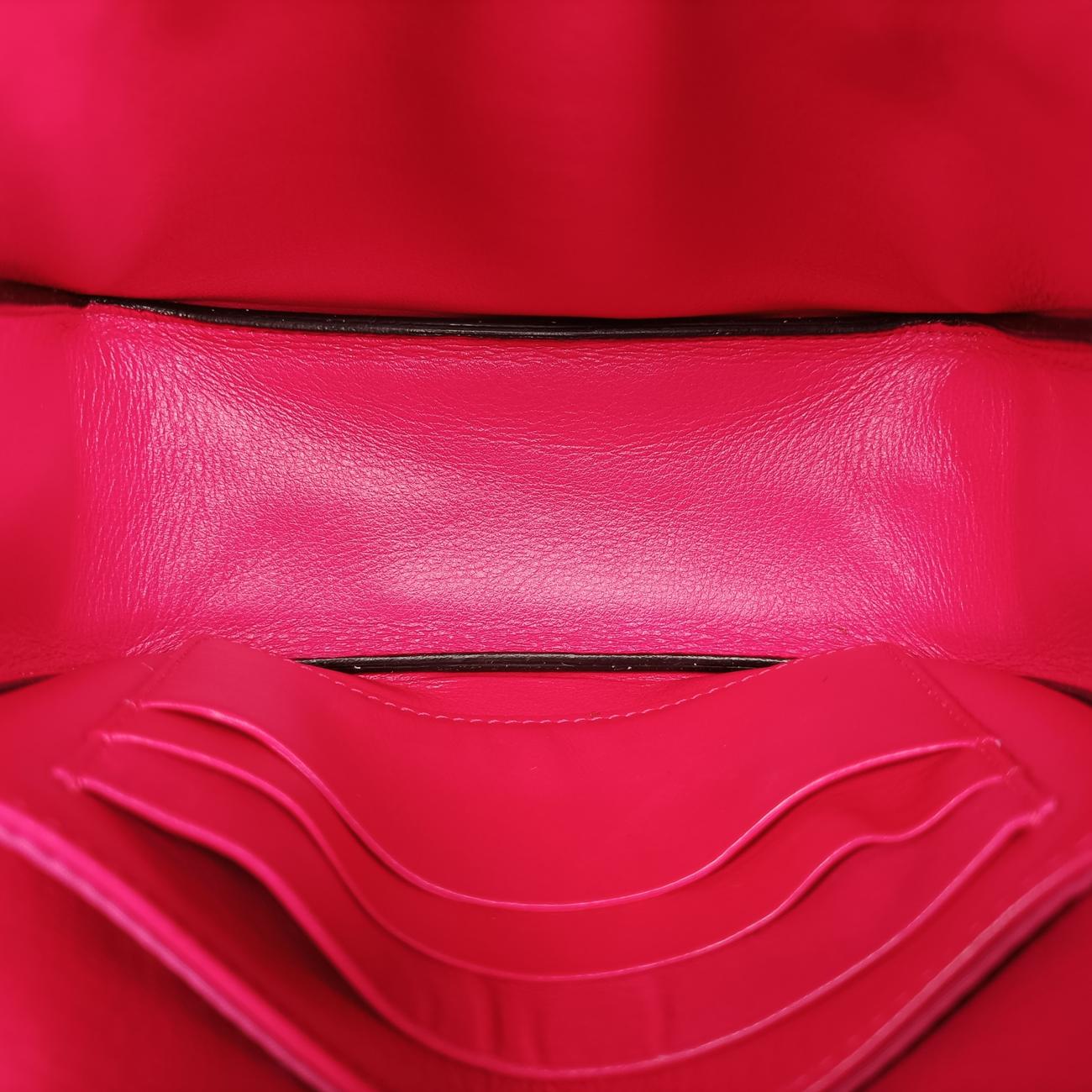 Diorissimo Promenade Envelope PouchPink x NavyLeather28-MA-0135ディオリッシモ プロムナード エンベロープポーチピンク×ネイビーレザー28-MA-0135