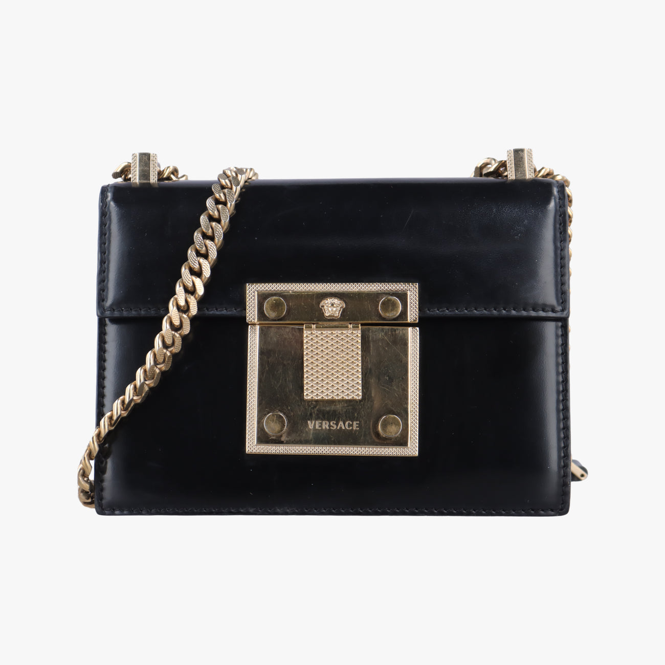 Nappa Large Diamante FlapBlackLeatherCLG 735 049 246 794ナッパ ラージ ディアマンテ フラップブラックレザーCLG 735 049 246 794
