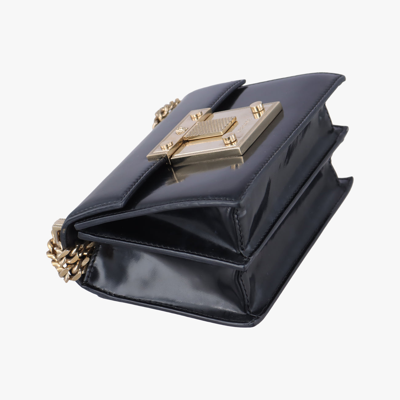 Nappa Large Diamante FlapBlackLeatherCLG 735 049 246 794ナッパ ラージ ディアマンテ フラップブラックレザーCLG 735 049 246 794