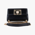 Nappa Large Diamante FlapBlackLeatherCLG 735 049 246 794ナッパ ラージ ディアマンテ フラップブラックレザーCLG 735 049 246 794