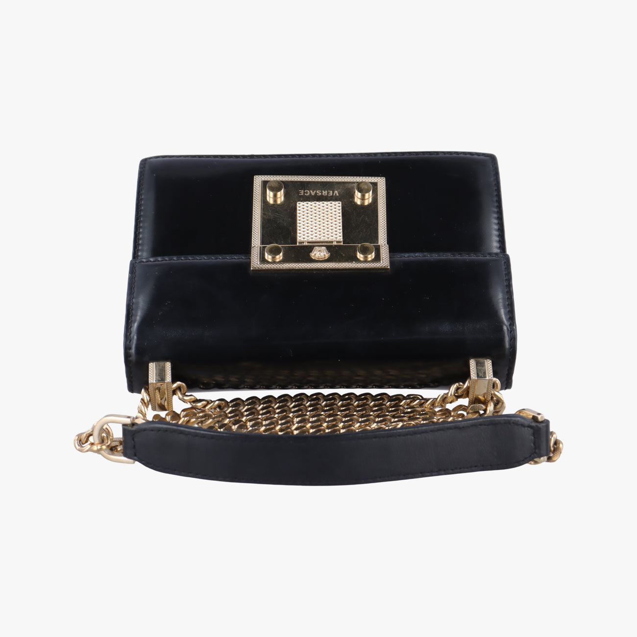 Nappa Large Diamante FlapBlackLeatherCLG 735 049 246 794ナッパ ラージ ディアマンテ フラップブラックレザーCLG 735 049 246 794