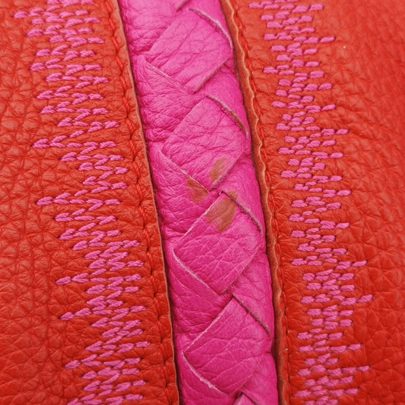 IntrecciatoOrange×PinklambskinB00268622Wイントレチャートオレンジ×ピンクラムスキンB00268622W