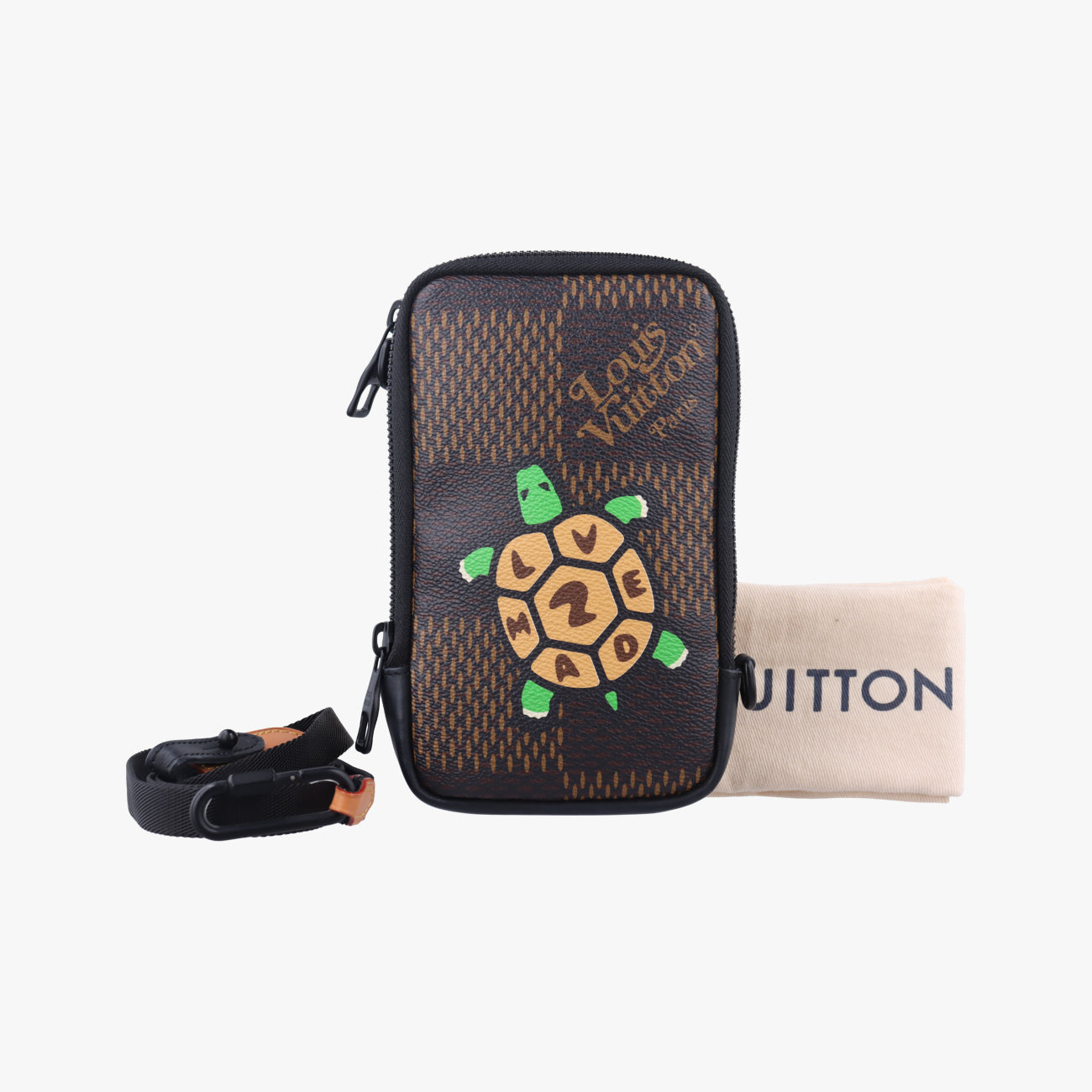 NIGO collaboration Double phone pouchEBENEDamier GiantN40377ICチップ TR4220NIGOコラボ ダブルフォンポーチエベヌダミエ ジャイアントN40377ICチップ TR4220