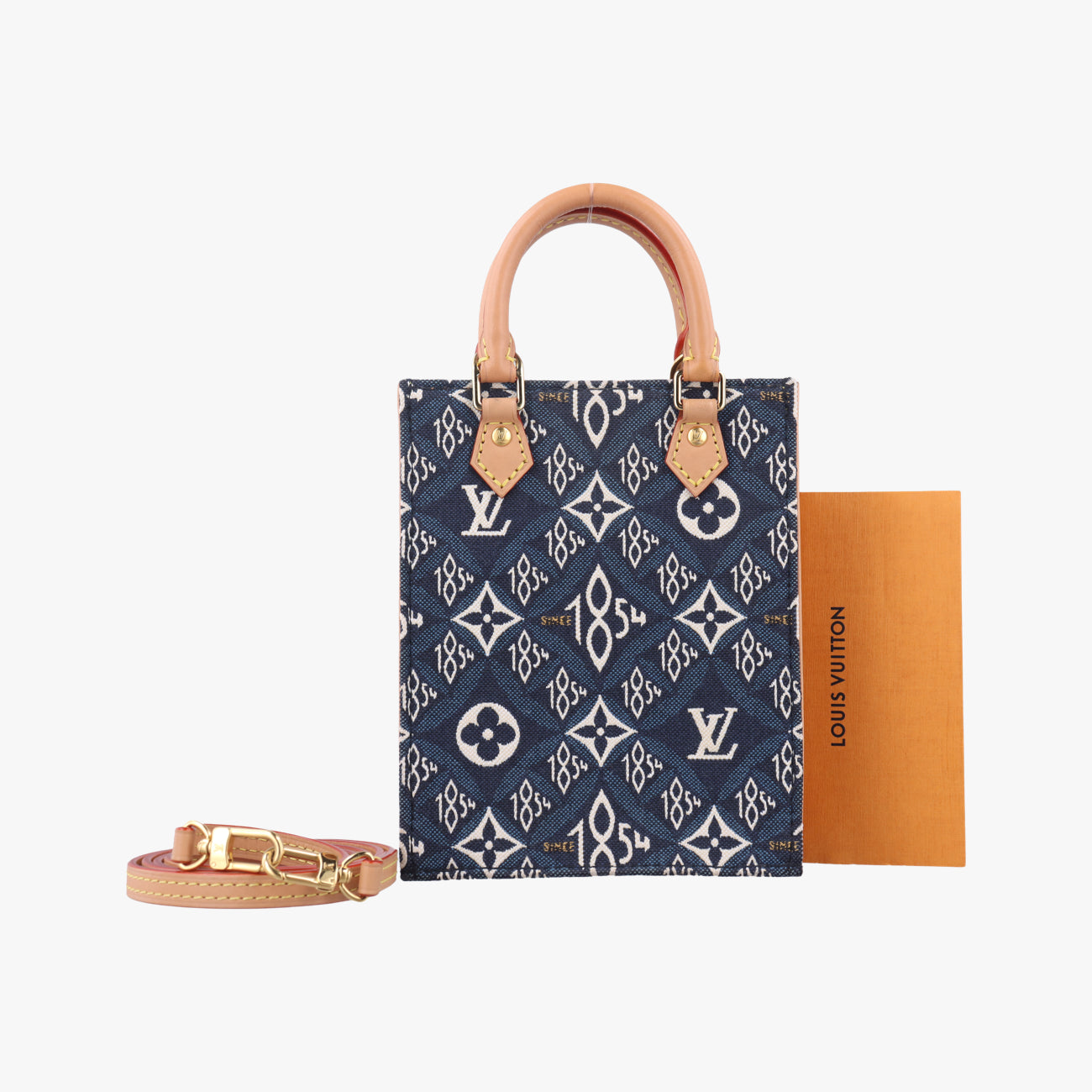 SINCE1854 Petit Sac Plat 2020AWNavy x White×Beigemonogram jacquardM80288SP4200 ICチップSINCE1854 プティット サックプラ 2020AWネイビー×ホワイト×ベージュモノグラム ジャガードM80288SP4200 ICチップ
