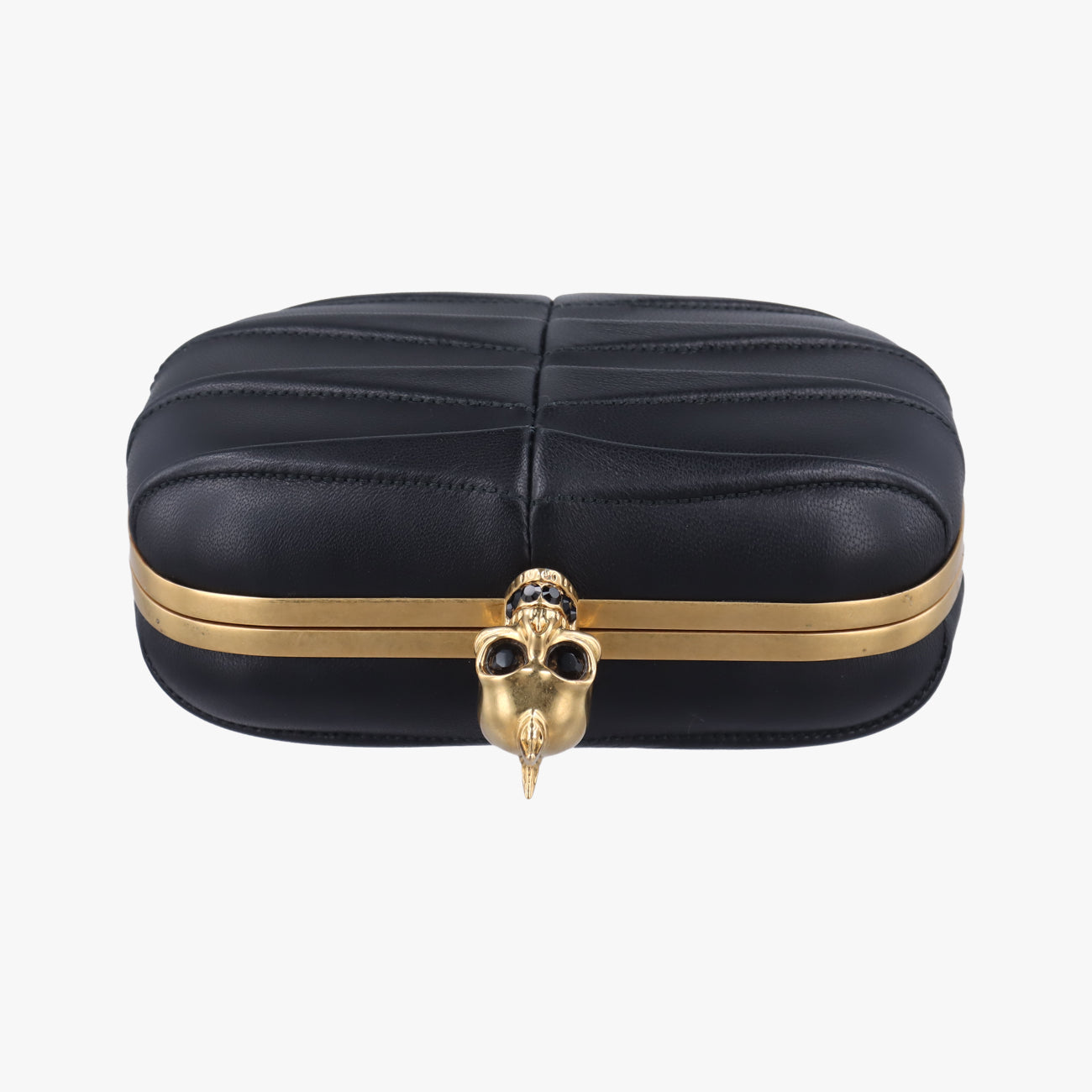 Skull Box clutchBlackleather287071 000926スカルボックスクラッチブラックレザー287071 000926
