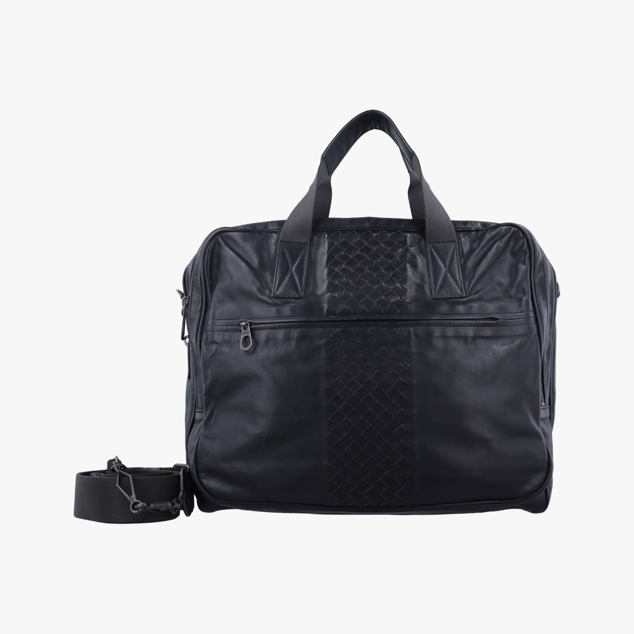 IntrecciatoBlackLeatherB00818866FイントレチャートブラックレザーB00818866F