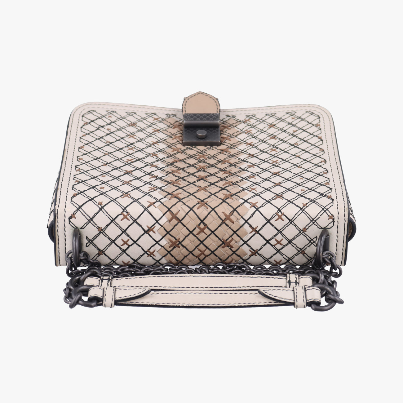 IntrecciatoBrown x White x BeigeLeatherB06323601Pイントレチャートブラウン×ホワイト×ベージュレザーB06323601P