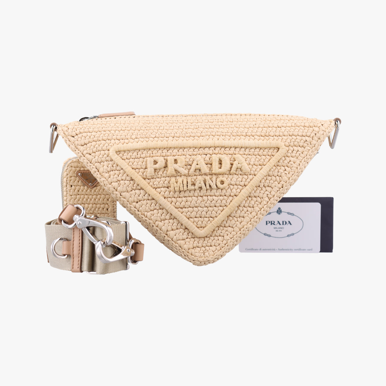 Triangle LogoBeigeStraw1BH190272 1トライアングル ロゴベージュストロー1BH190272 1