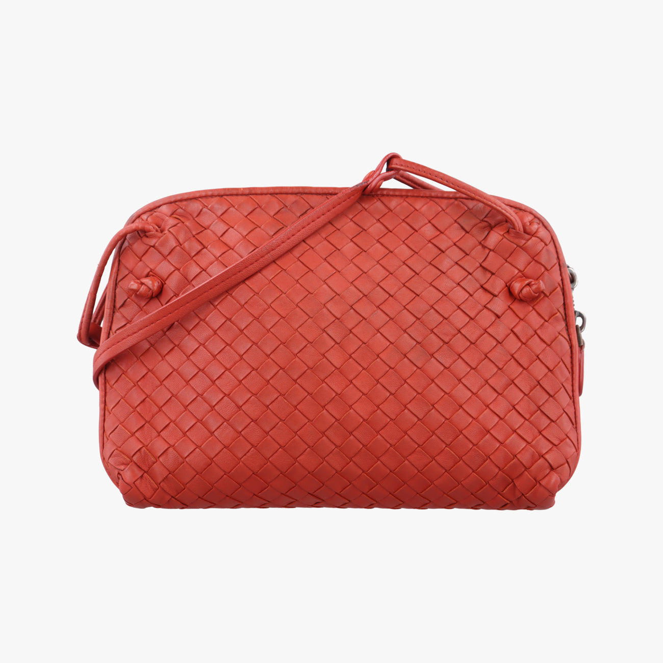 美品 BOTTEGA VENETA イントレチャート スエードモカシン レッド BOTTEGA VENETA 【超美品】ボッテガヴェネタ ラウンドファスナー