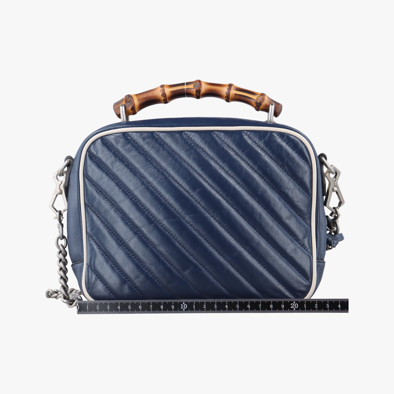 GG Marmont Bamboo Top HandleBlueLeather602270A031721972GGマーモント バンブー トップ ハンドルブルーレザー602270A031721972