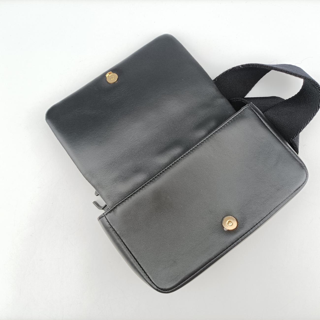 Quilted Lola TB logoBlackLeatherITPELMAG8526PRAキルティング ローラ TB ロゴブラックレザーITPELMAG8526PRA