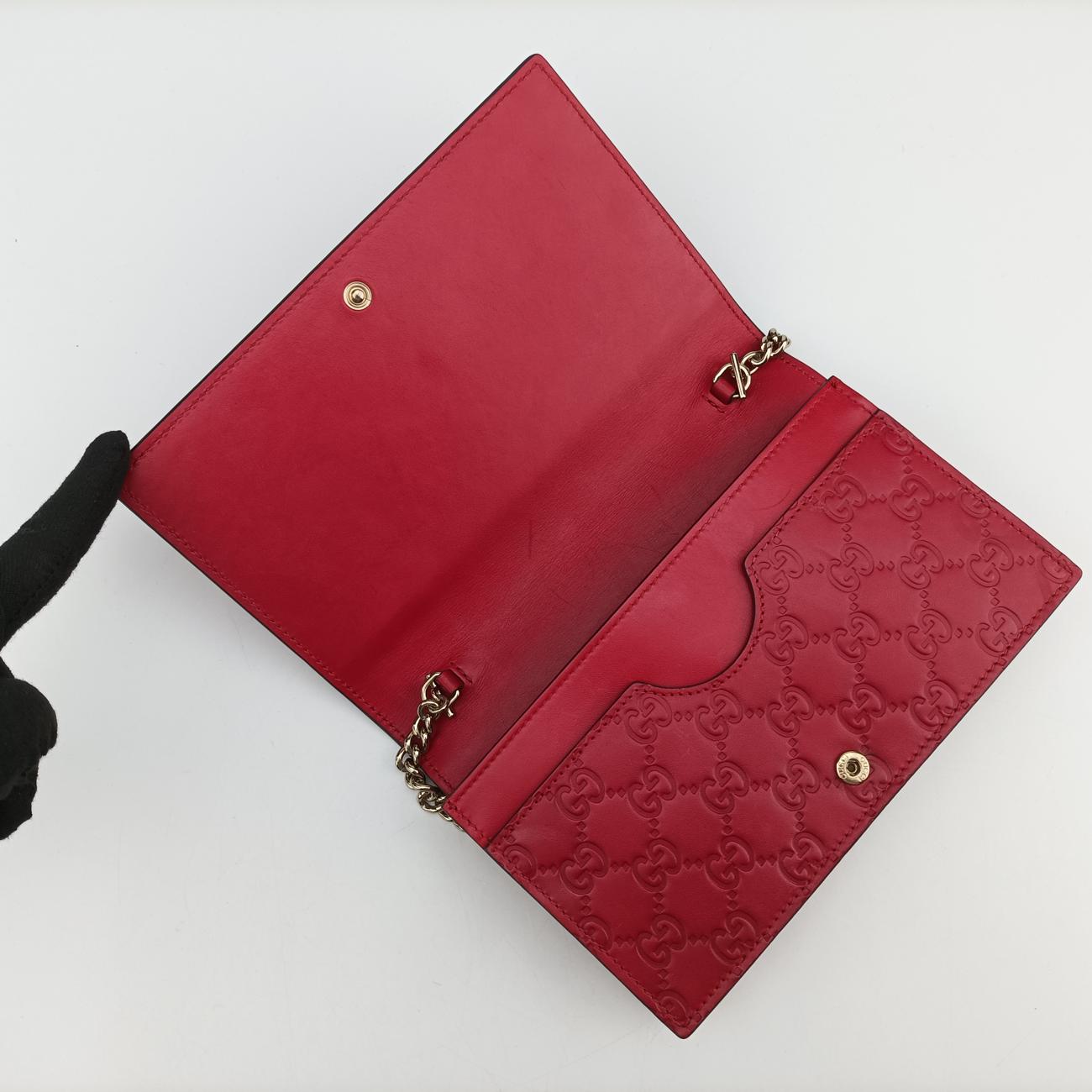 Guccissima Signature BowyRedLeather431408グッチッシマ シグネチャー ボウイレッドレザー431408