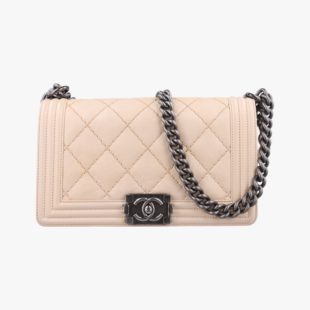 BOY CHANELbeigeLeatherA6671319010495ボーイシャネルベージュレザーA6671319010495