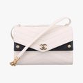 Chevron Quilted  SmallWhite x BlackLeather27211298シェブロンキルティングスモールホワイト×ブラックレザー27211298
