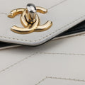 Chevron Quilted  SmallWhite x BlackLeather27211298シェブロンキルティングスモールホワイト×ブラックレザー27211298