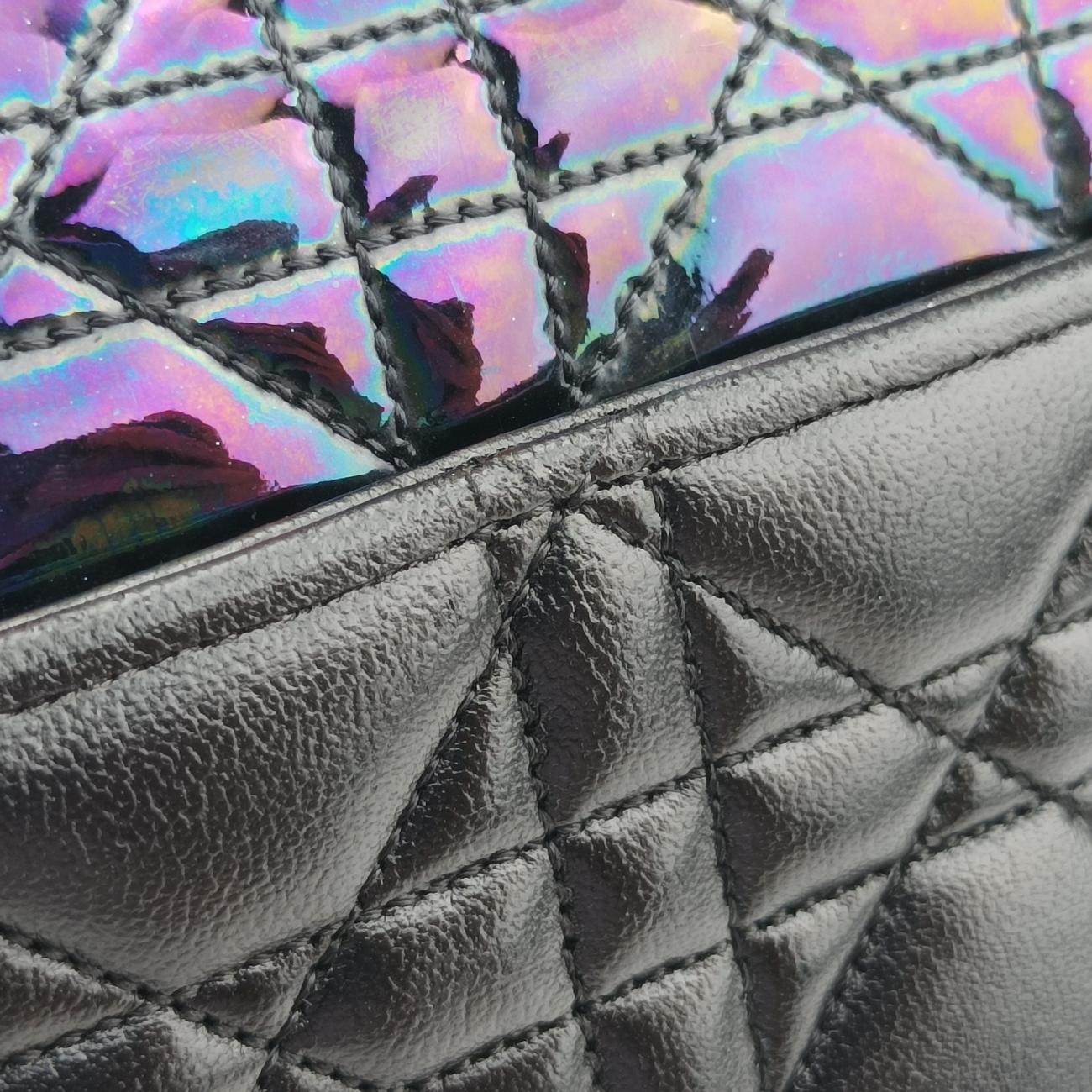 Miss Dior Cannage New RockBlack x Multicolorlambskin×Patent18-MA-0185ミス ディオール カナージュ ニューロックブラック×マルチカラーラムスキン×パテント18-MA-0185