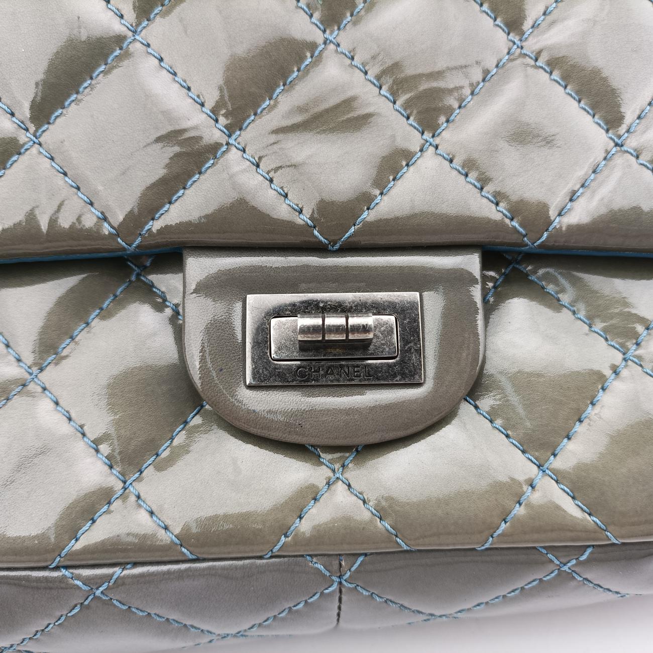 2.55 MatelasseGreenPatent LeatherA37587149676882.55 ダブルフラップマトラッセグリーンパテントA3758714967688