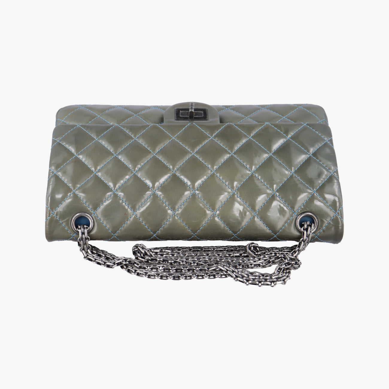 2.55 MatelasseGreenPatent LeatherA37587149676882.55 ダブルフラップマトラッセグリーンパテントA3758714967688