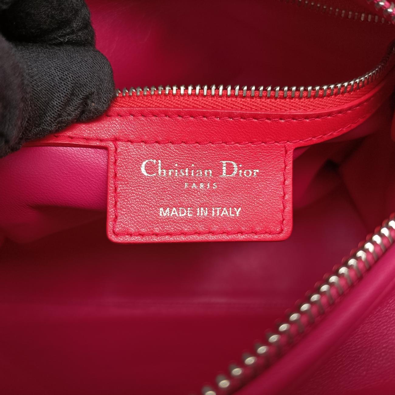 Lady DiorOrange×rose　redlambskin15-BO-0123レディディオールオレンジ×ローズレッドラムスキン15-BO-0123