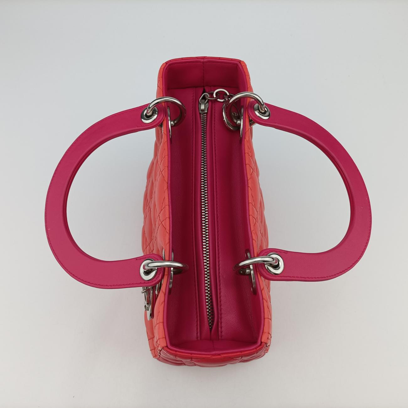 Lady DiorOrange×rose　redlambskin15-BO-0123レディディオールオレンジ×ローズレッドラムスキン15-BO-0123