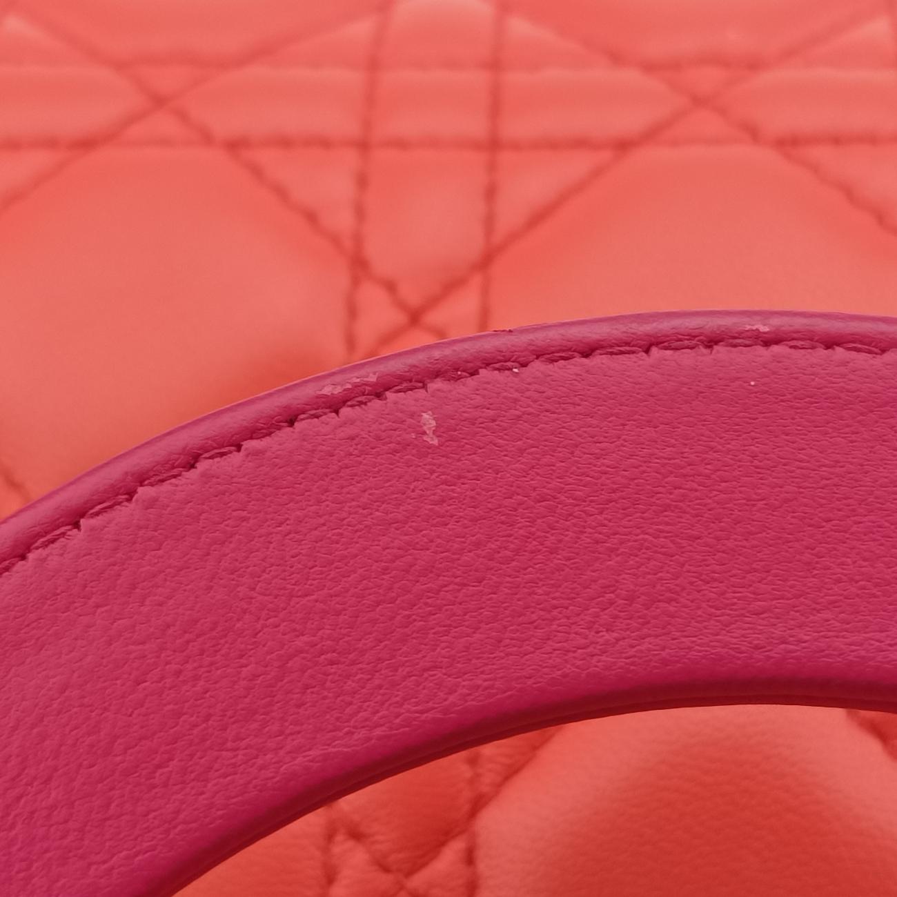 Lady DiorOrange×rose　redlambskin15-BO-0123レディディオールオレンジ×ローズレッドラムスキン15-BO-0123