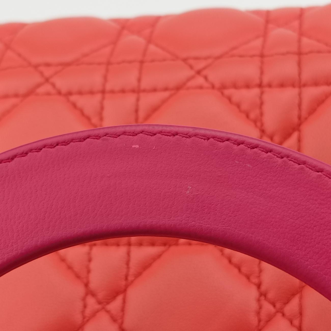 Lady DiorOrange×rose　redlambskin15-BO-0123レディディオールオレンジ×ローズレッドラムスキン15-BO-0123