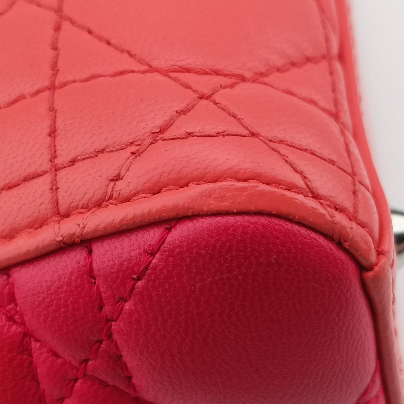 Lady DiorOrange×rose　redlambskin15-BO-0123レディディオールオレンジ×ローズレッドラムスキン15-BO-0123