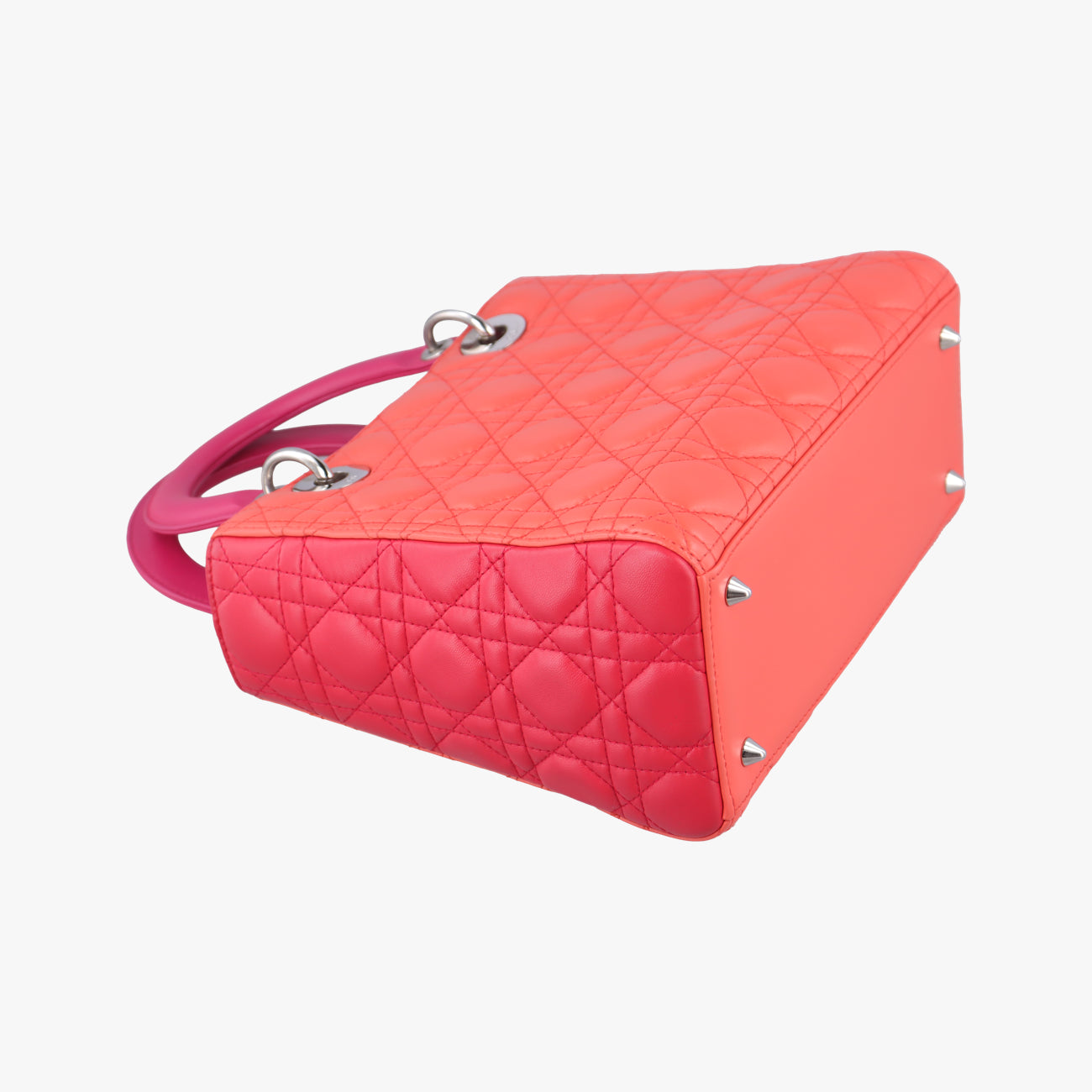 Lady DiorOrange×rose　redlambskin15-BO-0123レディディオールオレンジ×ローズレッドラムスキン15-BO-0123